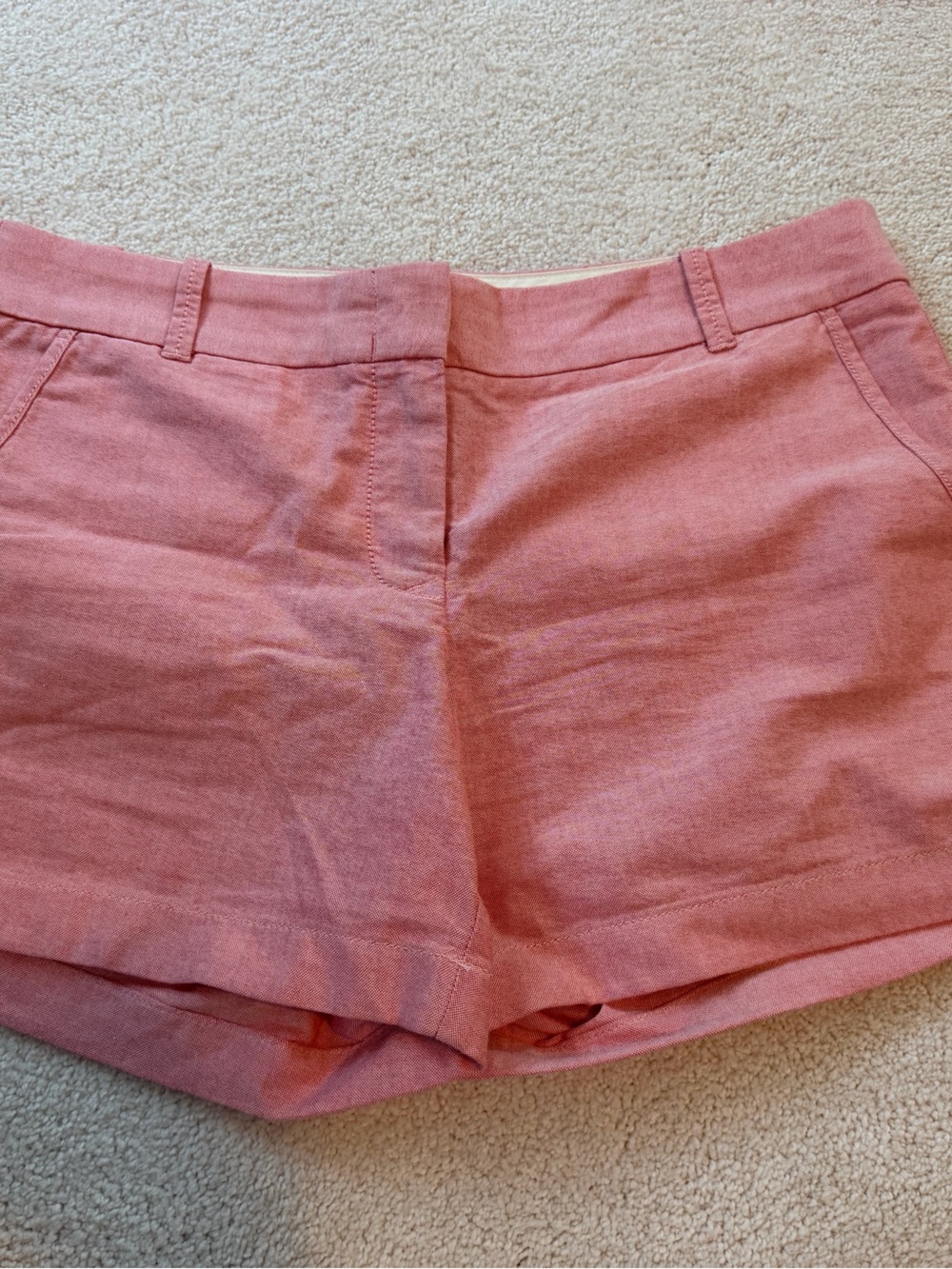 J. Crew Coral Pink Linen-Blend Bermuda Shorts